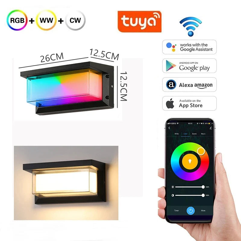 Abat-jour — LED extérieure wi-fi étanche double abat-jour aluminium acrylique