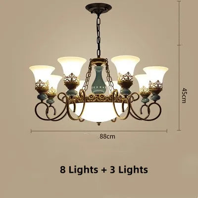 Lustre — Classique antique en céramique et verre vintage