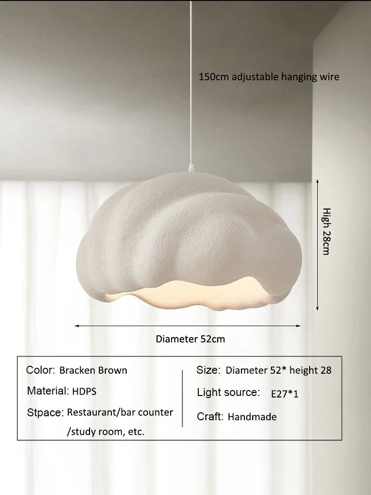 Suspension — Nordique minimaliste créatif nuage Wabi Sabi crème Style LED lustre Restaurant Bar décor à la maison lampe salle à manger lumières