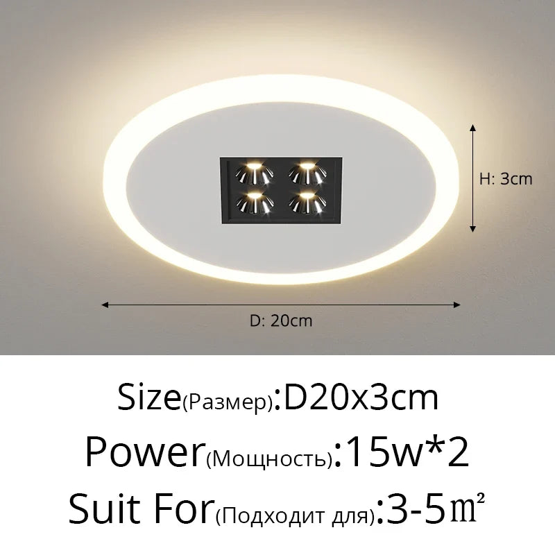 Plafonnier — Sans aspiration magnétique monté en surface décoratif