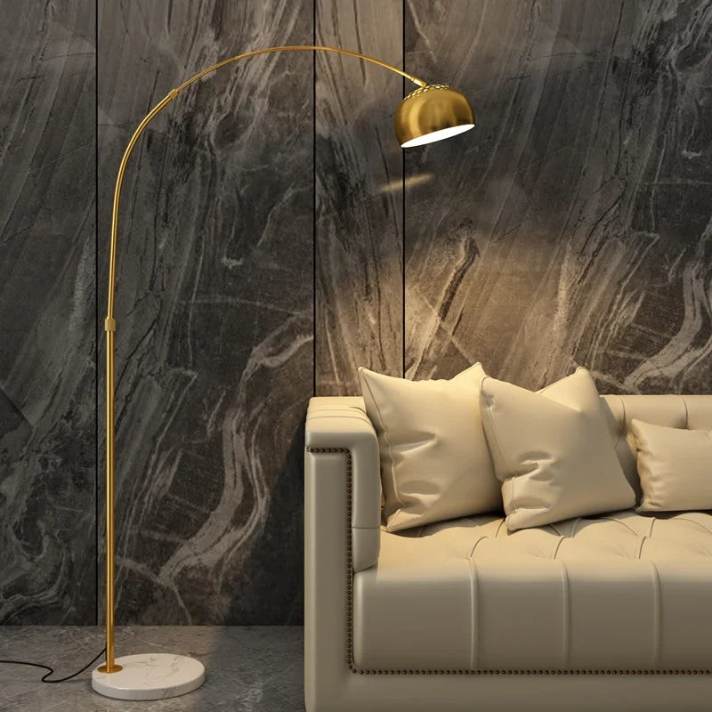 Lampadaire arc en métal LED décoration galvanoplastie – Séliane Épure