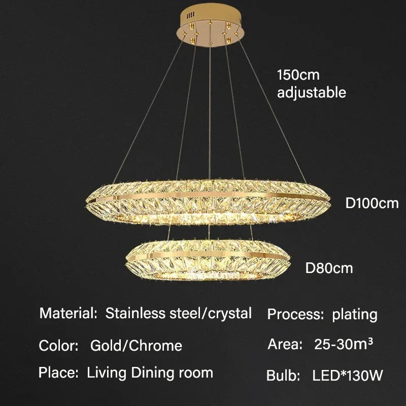 Lustre — De luxe en cristal LED pour hôtel et bar