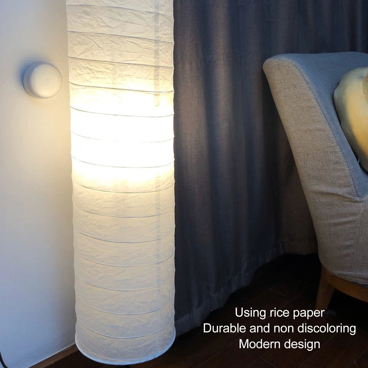 Abat-jour pour lampadaire en papier de riz de 94 cm – Nivéane