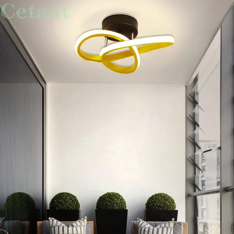 Plafonnier — LED moderne ligne lampes allée escalier couloir balcon vestiaire entrée hôtel couloir décor à la maison LED éclairage Lustre
