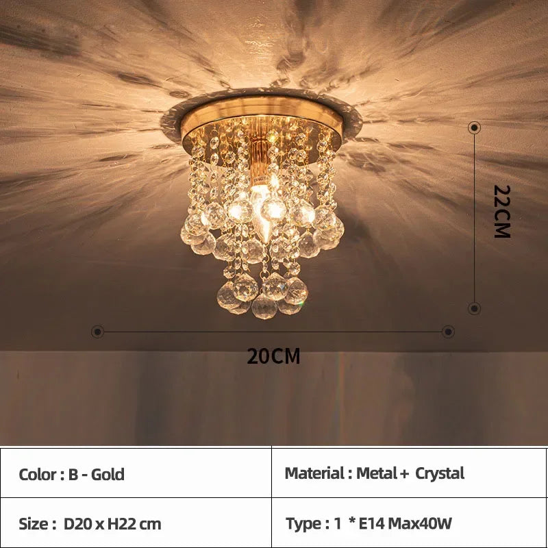 Plafonnier — LED en bois style bohème moderne avec cristal élégant