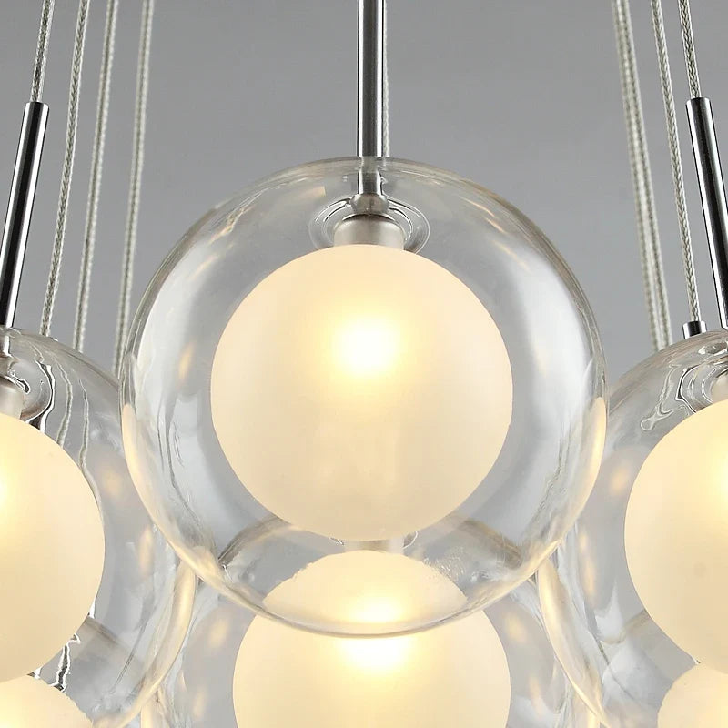 Suspension — Boule de verre LED moderne en boule plafond lustre nordique salon salle à manger chambre décor à la maison suspension lampe de restaurant