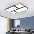 Plafonnier — Nordique encastré rectangle LED bois macaron