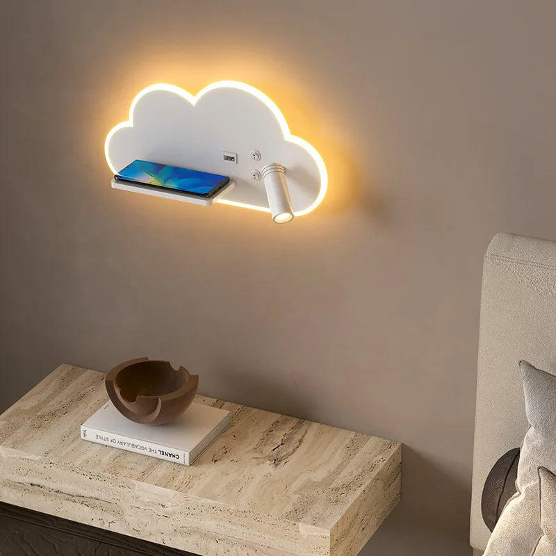 lampe de lit led multifonction avec chargeur sans fil usb