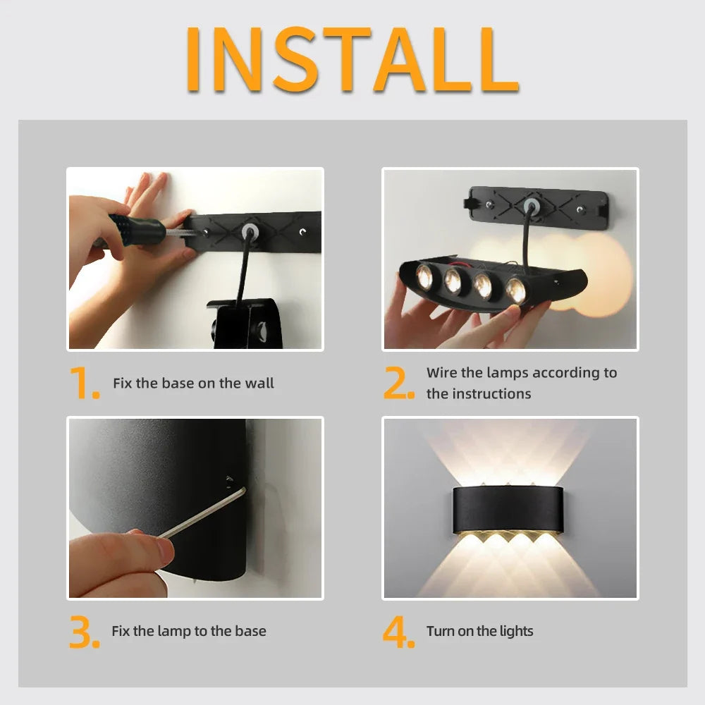 Applique murale — Extérieure LED luminaire étanche pour jardin décoratif