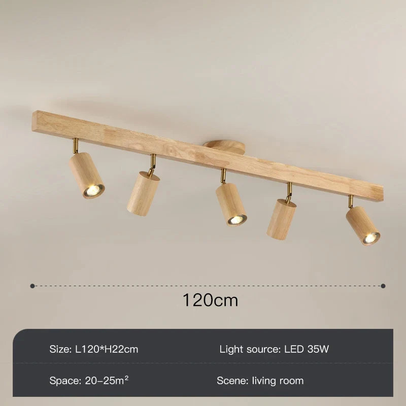 Lustre Grain de bois Led avec projecteur pour salon chambre plafonniers éclairage décor noir Lustre cuisine luminaire Lucille Rive - Un Accent Raffiné au Quotidien