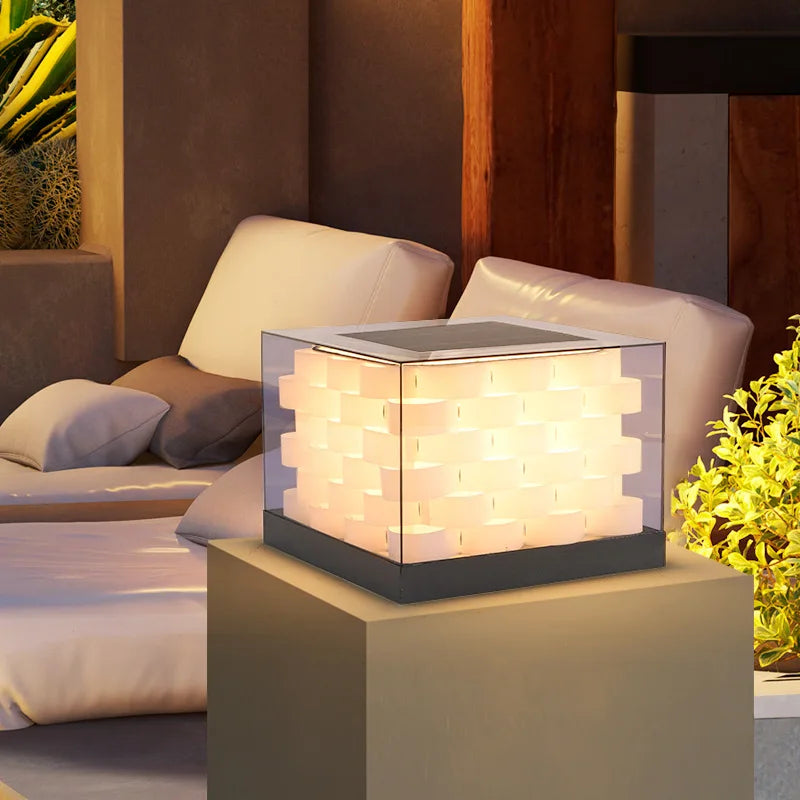 Luminaire — Pilier lumière solaire extérieure étanche pour jardin villa