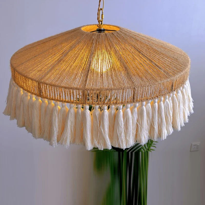 Suspension Bohème Rosalie Brume en Corde de Chanvre