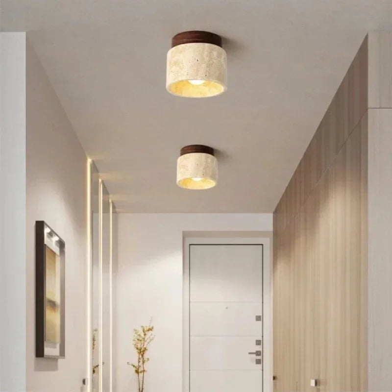 Plafonnier — En pierre minimaliste pour une ambiance apaisante