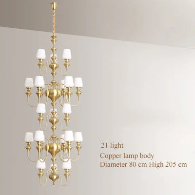 Lustre — À LED en cuivre noir pour décoration d'hôtel élégant