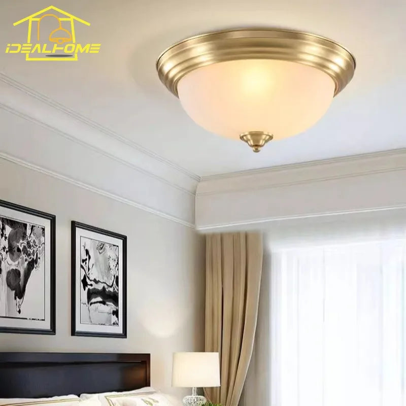 Plafonnier — De luxe américain en cuivre doré moderne à LED