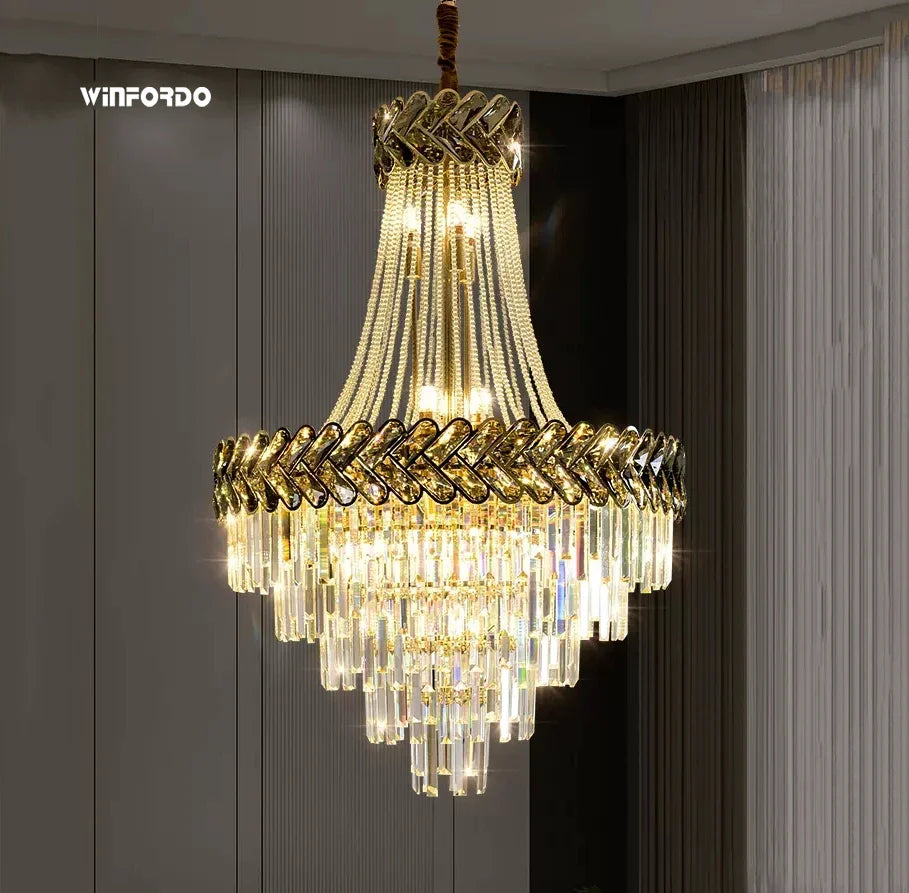 Lustre — LED en cristal design moderne pour villa duplex