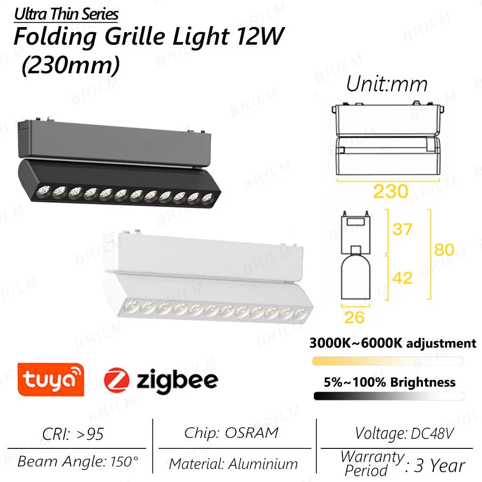 Spot — Lumineux intelligent magnétique tuya zigbee à intensité variable