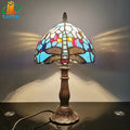 lampe de chevet libellule bleue style européen décoration antique