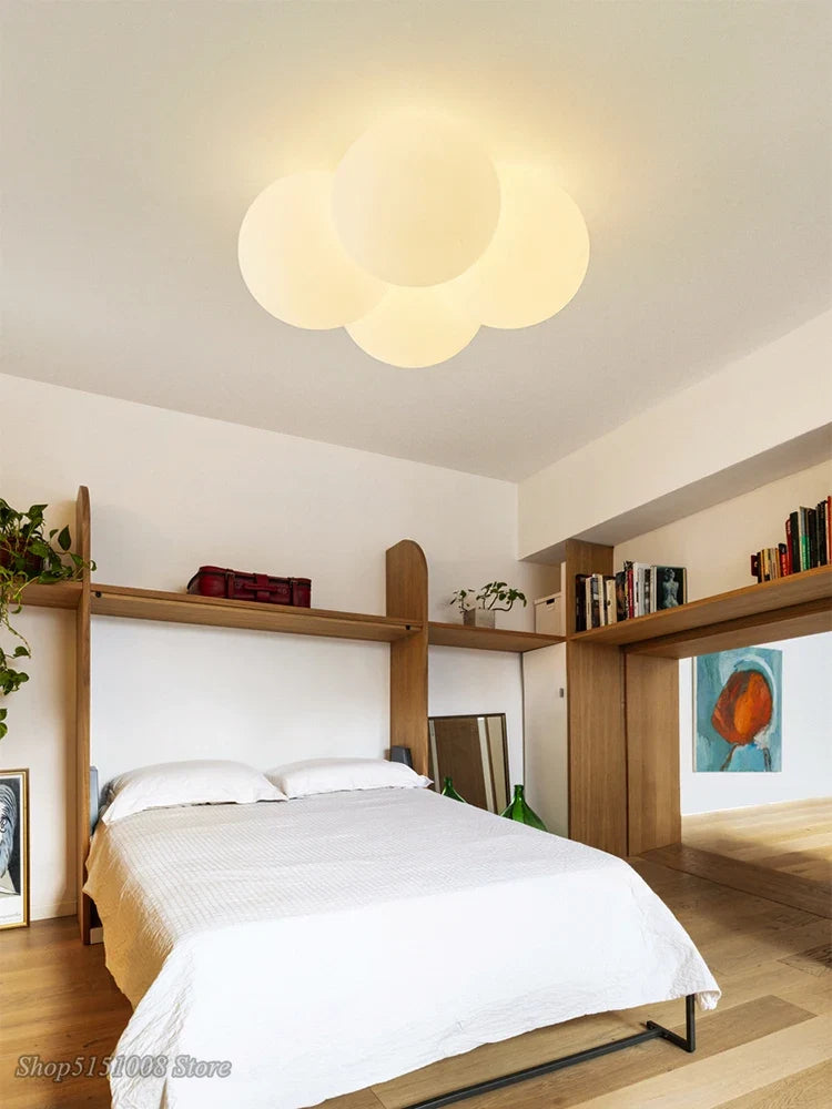 Plafonnier — Nordique minimaliste LED plafonnier chambre salon moderne chaud chambre d'enfants lampe créative acrylique lampe nuage art lustre