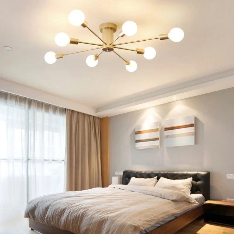 Plafonnier Moderne Créatif LED Lustre Spoutnik Lumière Semi-intégré Nordique Décor À La Maison Luminaires pour Chambre Salon Élias Mirage - Simplicité du Design & Décor Raffiné