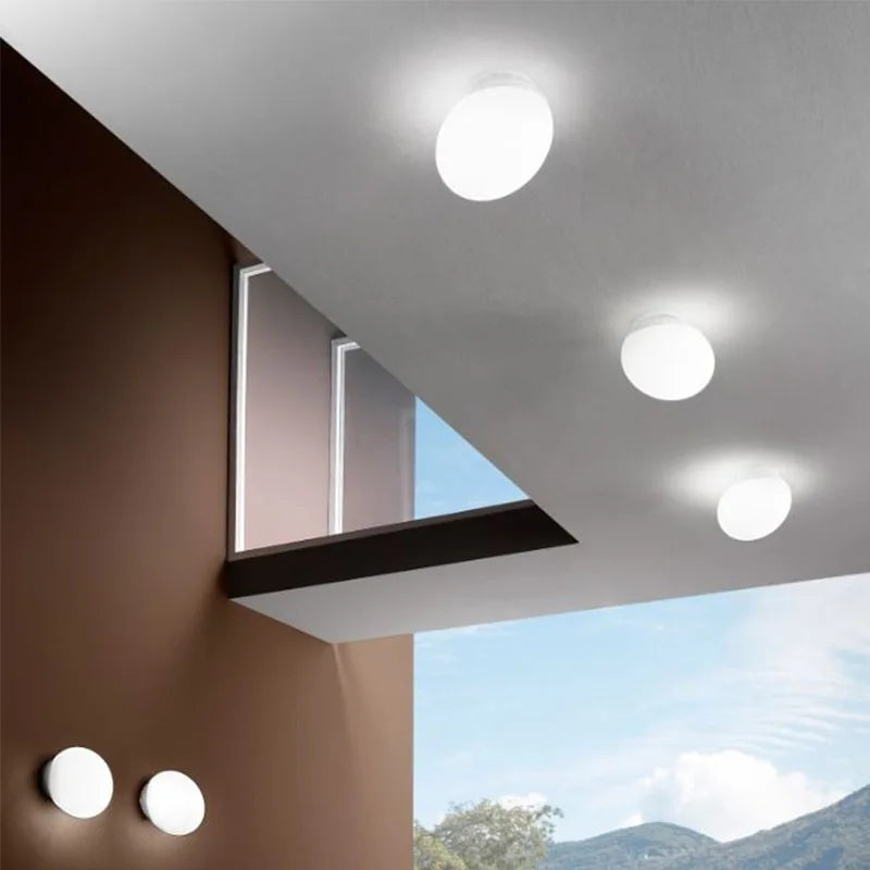Applique murale — Italienne en verre blanc pour intérieur moderne