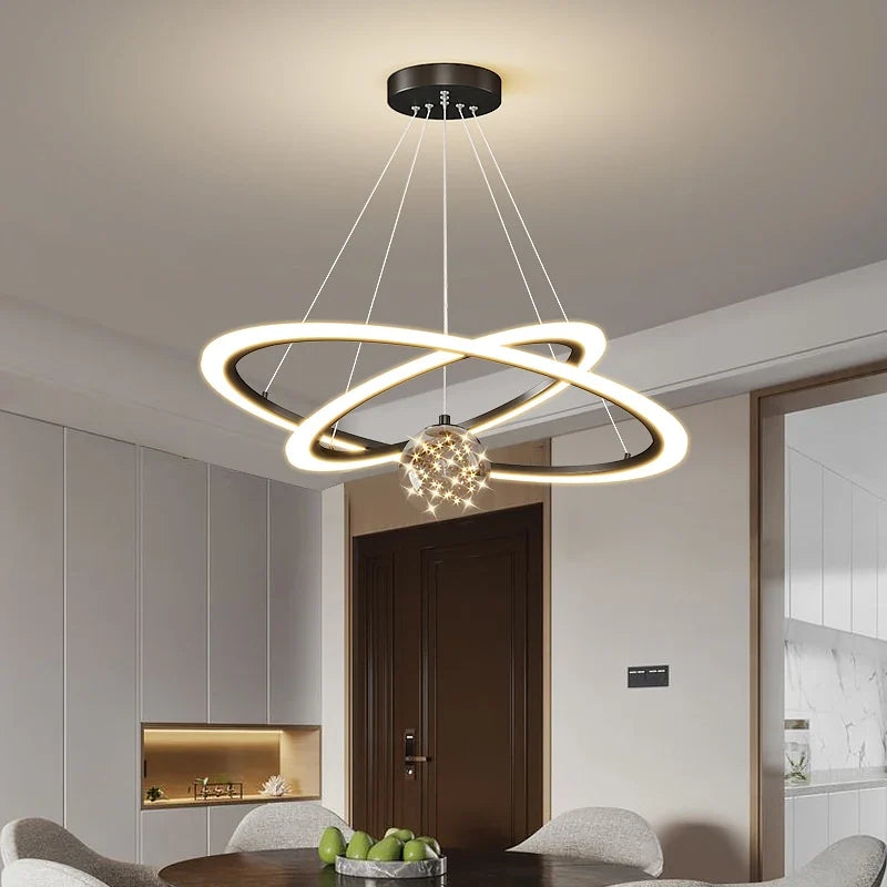 Lustre — En verre étoilé design moderne pour éclairage intérieur