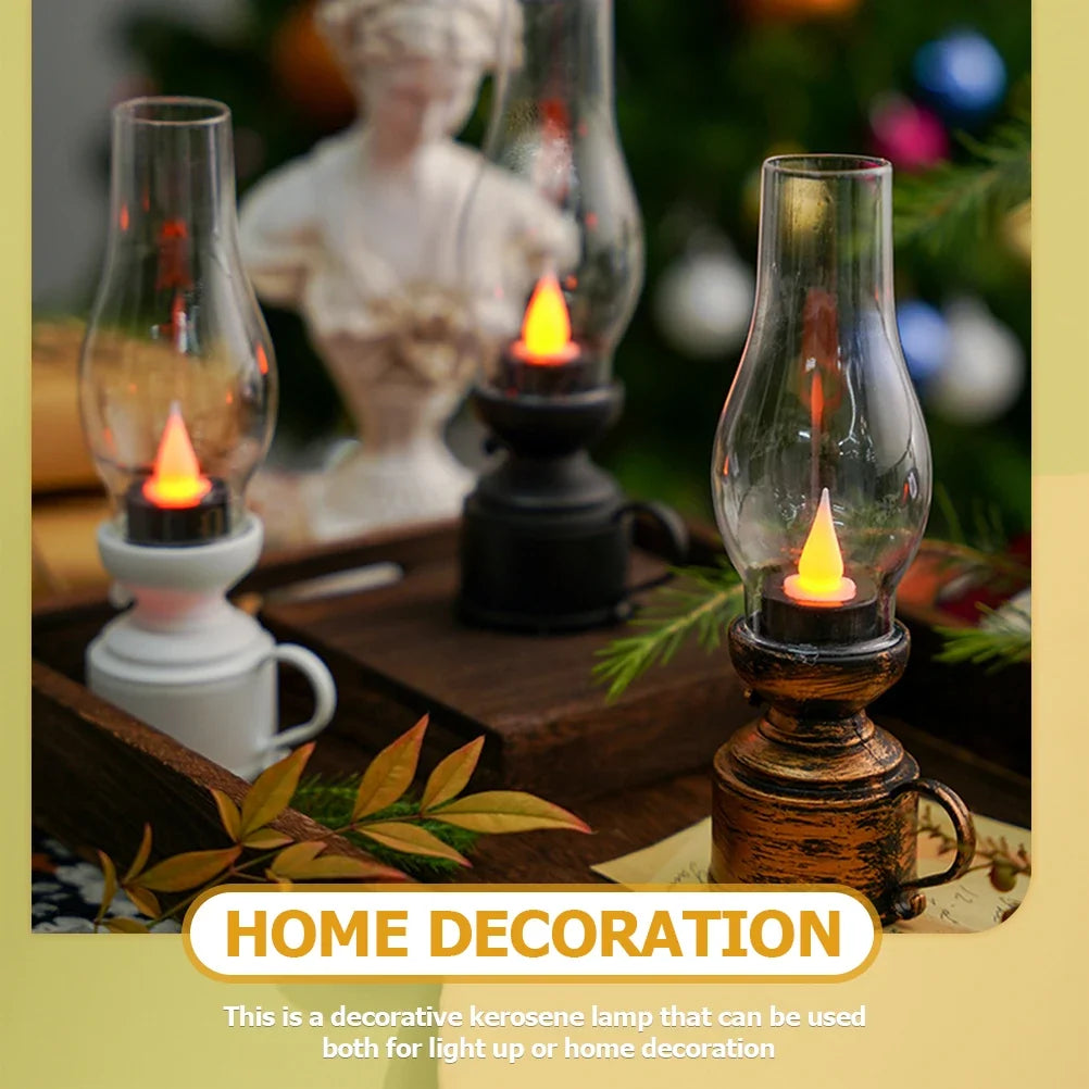 lampe à pétrole électronique lanternes vintage décoration de Noël