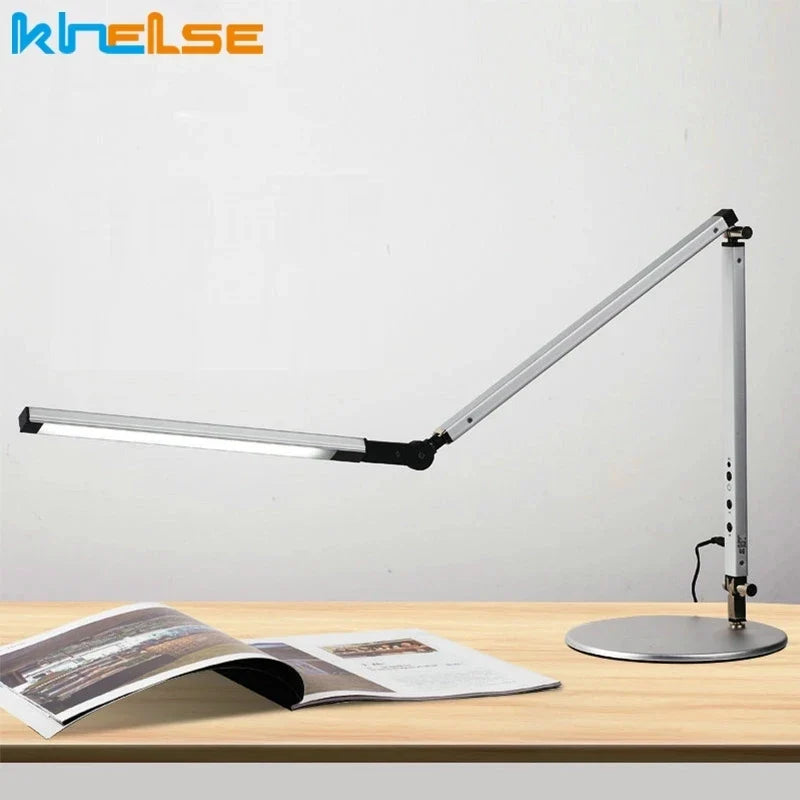 lampe de bureau moderne à bras long avec variateur et économie d'énergie