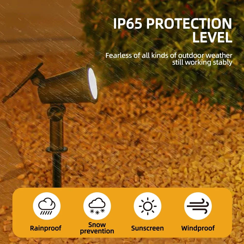 Spot solaire LED RVB à luminosité réglable pour jardin, IP65 – Chromélie