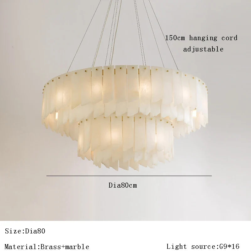Lustre — Design moderne en marbre naturel espagnol LED