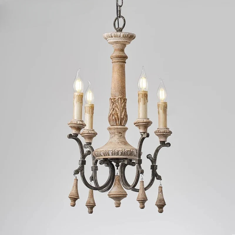Lustre — Rétro en bois pour décoration intérieure élégante et raffinée