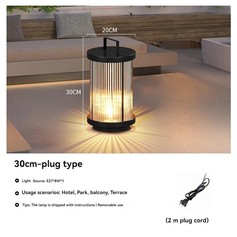 Lampadaire solaire extérieur étanche en verre pour jardin – Lioris Rivage