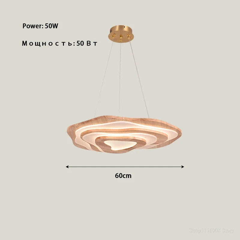 Plafonnier — Chinois Zen en bois nuage acrylique LED