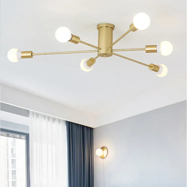 Plafonnier Moderne Créatif LED Lustre Spoutnik Lumière Semi-intégré Nordique Décor À La Maison Luminaires pour Chambre Salon Élias Mirage - Simplicité du Design & Décor Raffiné