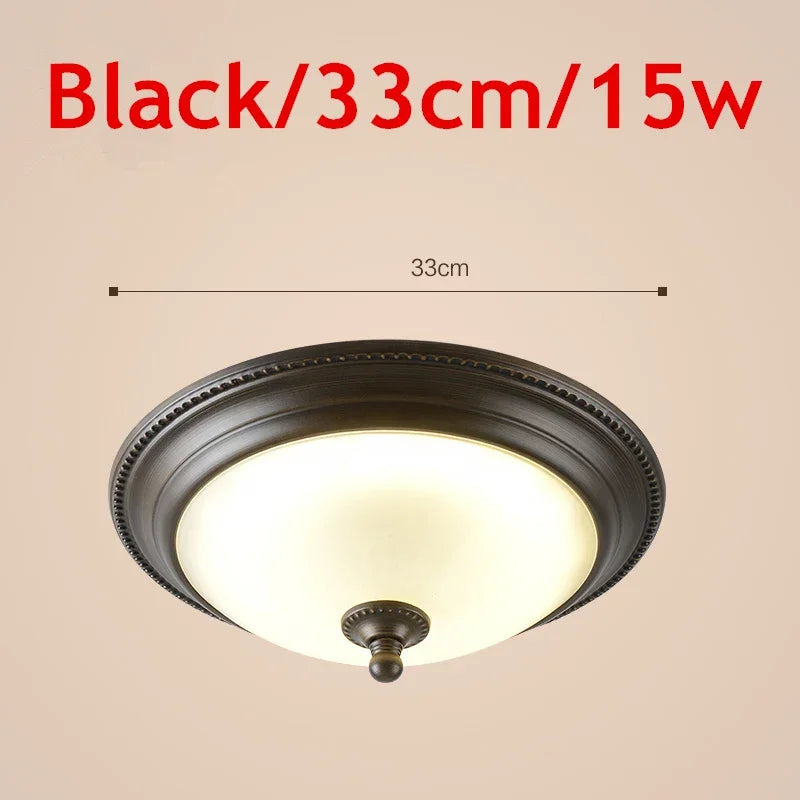 Plafonnier — Rond or/noir/Bronze plafonnier verre dépoli pour couloir salon cuisine LED lumineuse éclairage 110/220V