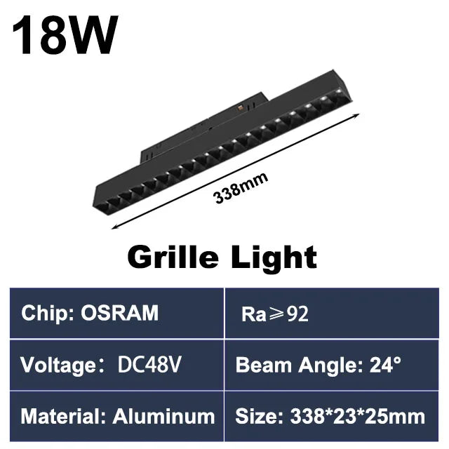 Luminaire — Rail d éclairage magnétique moderne pour intérieur en aluminium