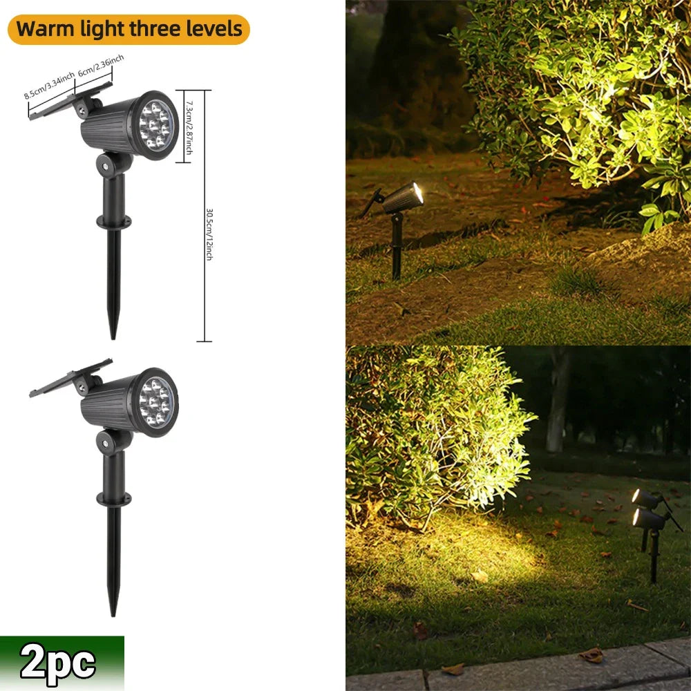 Spot solaire LED RVB à luminosité réglable pour jardin, IP65 – Chromélie