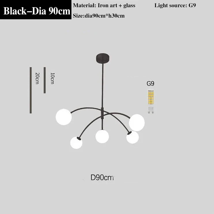 Lustre — Moderne en verre design lampe à LED de luxe pour décoration intérieure