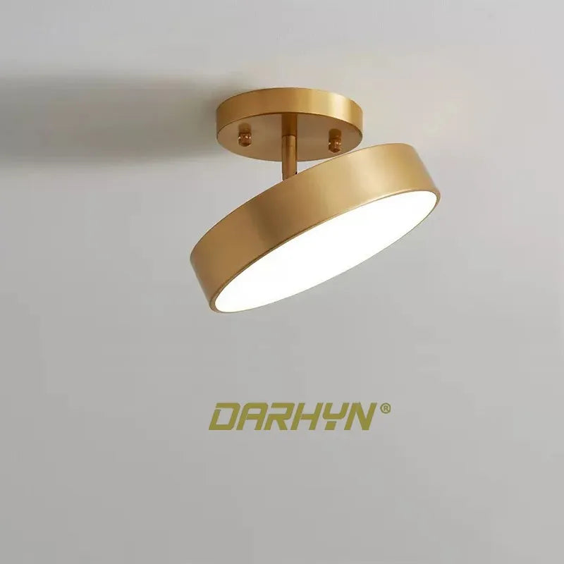 Plafonnier cuivre led simple rond vestiaire Zita Perspective - Des Reflets pour Souligner le Décor