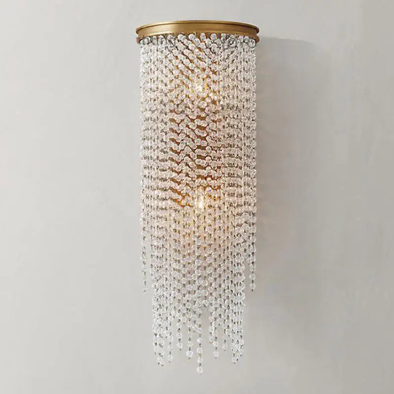 Applique murale — Moderne en cristal doré pour intérieur élégant