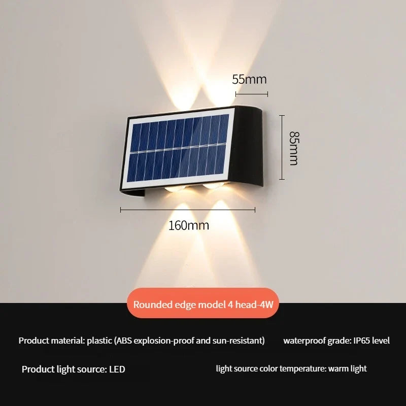 Applique murale — Solaire LED moderne étanche pour extérieur jardin cour rue