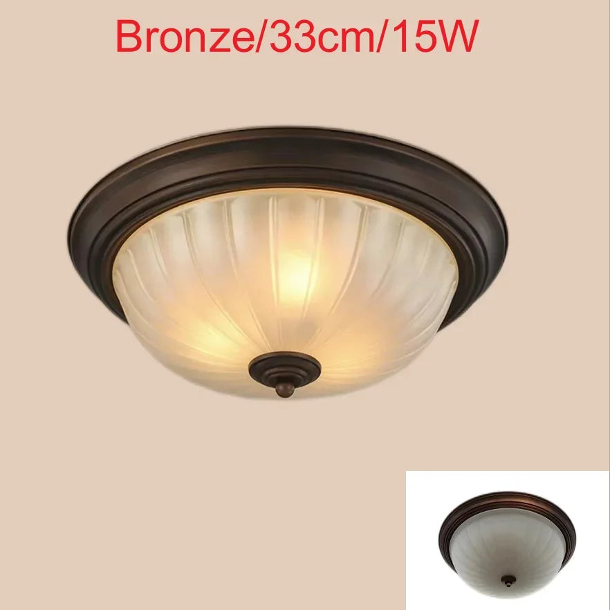 Plafonnier — Rond or/noir/Bronze plafonnier verre dépoli pour couloir salon cuisine LED lumineuse éclairage 110/220V