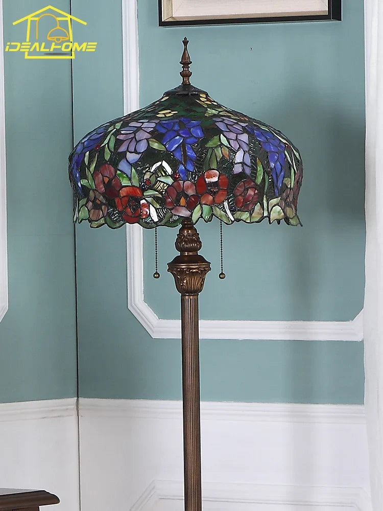 Lampadaire — Vintage rétro tiffany LED pour décoration intérieure ambiance