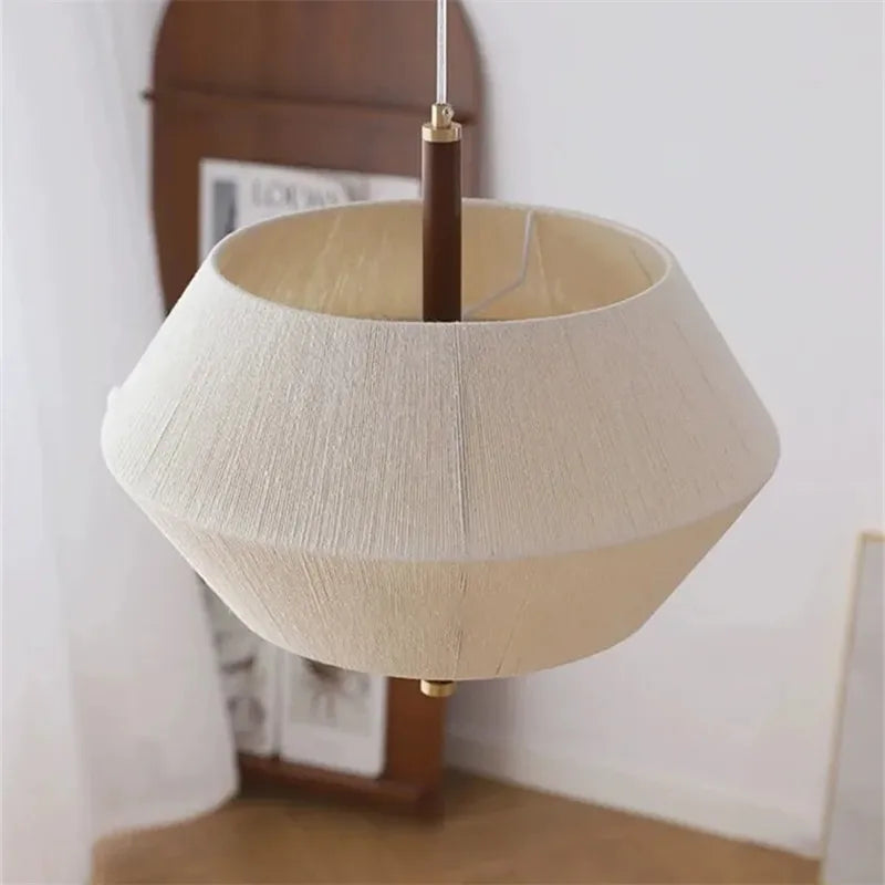 Suspension Wabi-sabi Clémence Brume en Corde de Chanvre et Bois