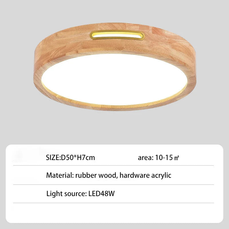 Plafonnier led moderne simple rond carré décoratif idéal Oscar Perspective en Bois - Une Touche Naturelle dans le Décor