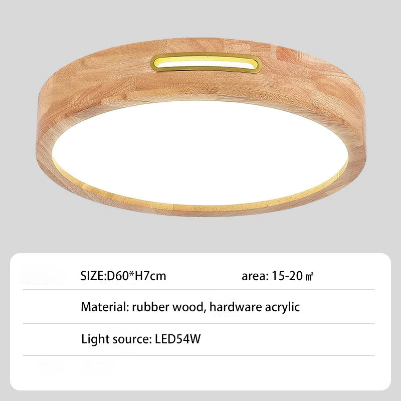Plafonnier led moderne simple rond carré décoratif idéal Oscar Perspective en Bois - Une Touche Naturelle dans le Décor