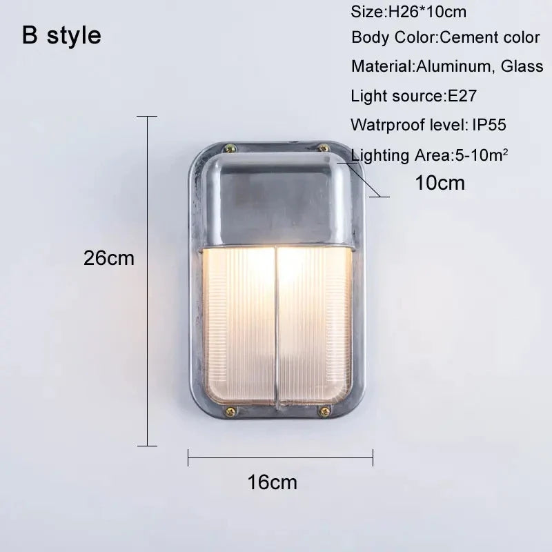 Applique murale — LED rétro imperméable en aluminium idéale pour extérieur et intérieur