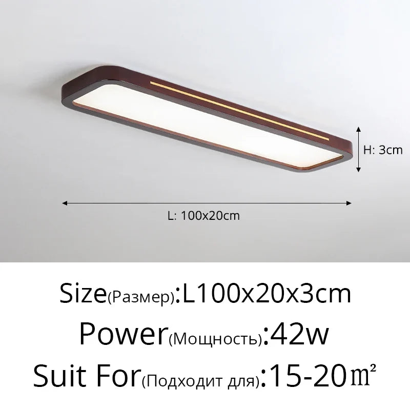 Plafonnier led ultra-mince moderne pour entrée et balcon Viviane Lueur en Bois - Matière Chaleureuse & Lignes Élégantes