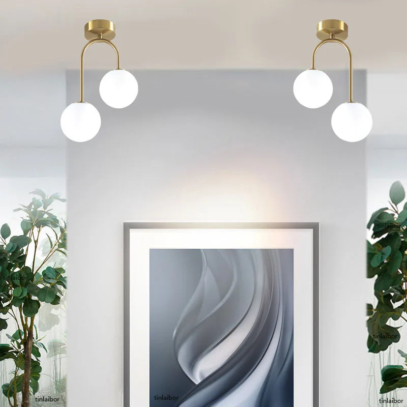 Plafonnier — Boule simple en acrylique pour divers espaces