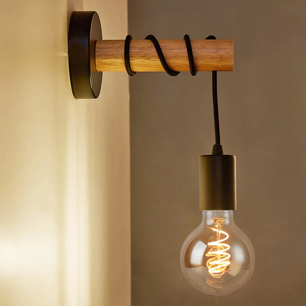 Applique murale — Moderne en bois pour éclairage intérieur et extérieur
